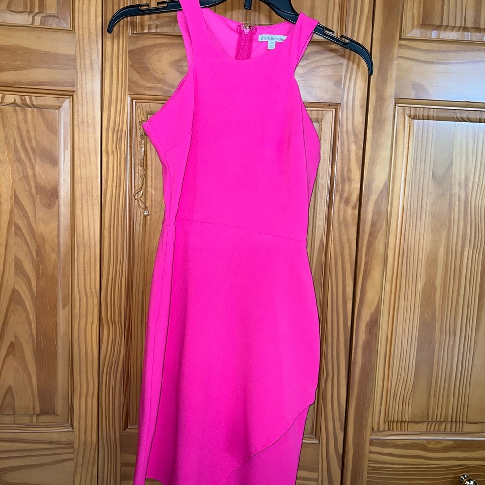 Charlotte Russe Pink Asymmetrical Sheath Dress